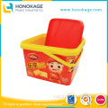 2.5L Plastic Cookies Container with Handle,In- Mold Label Food Grade Degradable Biscuit Plastic Container